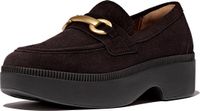 FitFlop F-Luma Chunky-Snaffle Suede Demi-Wedge Loafers BRUIN - Maat 42