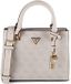 GUESS Noelle II Multi Compartment Satchel Bone Logo crème