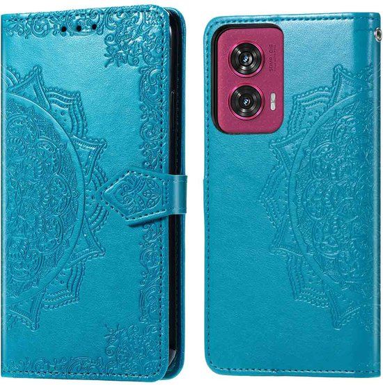 imoshion Mandala Bookcase - Geschikt voor Motorola Edge 50 Fusion - Turquoise