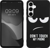 kwmobile Samsung Galaxy A55 5G Hoesje Backcover TPU Wit/Zwart Don't Touch My Phone