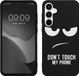 kwmobile Samsung Galaxy A55 5G Hoesje Backcover TPU Blanc/Noir Don't Touch My Phone