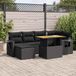 Maison Exclusive - Ensemble de jardin, 7 pièces, avec coussins, noir, en polyrotin
