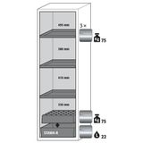 Asecos Armoire ignifuge 90 min s-classic90 fixation de porte - bac de rétention