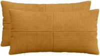 vidaXL Kussensloop 2 stuks Geel 40 x 70 cm Corduroy