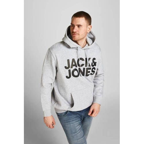JACK & JONES PLUS SIZE hoodie JJECORP Plus Size light grey melange