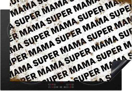 KitchenYeah® Inductie beschermer 77x51 cm - Super mama - Quotes - Spreuken - Mama - Kookplaataccessoires - Afdekplaat voor kookplaat - Inductiebeschermer - Inductiemat - Inductieplaat mat