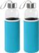 Merkloos / Sans marque Stricker Europe Sport waterfles/drinkfles - 2x - met softshell beschermhoes blauw - 520 ml - Sportfles - Bidon - 22 cm