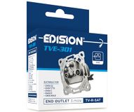 EDISION Antennebus Sat Universal TVE-301, einddoos steek TV-R-SAT inbouw 3-gat, geschikt voor satellietDVB-S2, Unicable, terrestrisch DVB-T/T2, kabel DVB-C, radio, FM, DAB+, DC-pass, 3 uitgangen