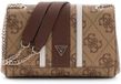GUESS Noelle II Convertible Xbody Flap Bag Latte Logo / Brown Lichtbruin