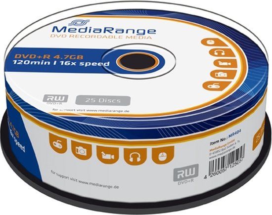 MediaRange DVD+R 4.7GB 25-pack - MR404