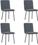 vidaXL Eetkamerstoelen - 4 stuks - Donkergrijs Fluweel