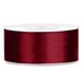 Satijnen lint, rol, 25 mm, donkerrood, bordeaux, 25 m, spoel, dikte voor bruiloft, doop, Kerstmis, Nieuwjaar, cadeau-idee