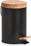 Zeller Pedaalemmer - Metaal/Bamboe - 3L - Zwart