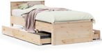 vidaXL Bedframe met hoofdbord zonder matras grenenhout 75x190 cm