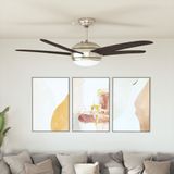 VidaXL Plafondventilator met lamp 128 cm bruin