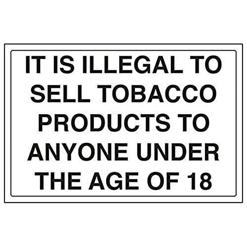 V Safety VSafety Tabaksproducten/Illegaal te verkopen aan Under 18s Sign - 300mm x 200mm - Zelfklevende vinyl