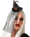 Atosa Halloween heksenhoed - mini hoedje op diadeem - zwart