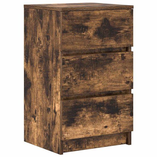 vidaXL Nachtkastje met 3 lades 39x35x65 cm gerookt eikenkleurig