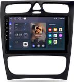 Mercedes-Benz autoradio 9 pouces Android 13 avec CarPlay, stockage 4+64G, processeur 8 cœurs, navigation GPS, DAB+, WiFi, 4G, Bluetooth, convient pour CLK W209 et W203, avec commande au volant