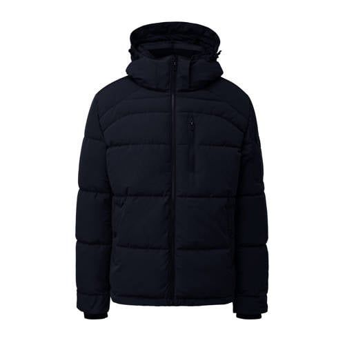 s.Oliver gewatteerde jas met logo donkerblauw