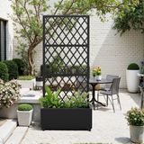 casa.pro Roomdivider Malja met plantenbak 190x82x38 cm zwart