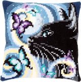Vervaco Kruissteekkussen Kit Poes met Vlinders PN-0149061