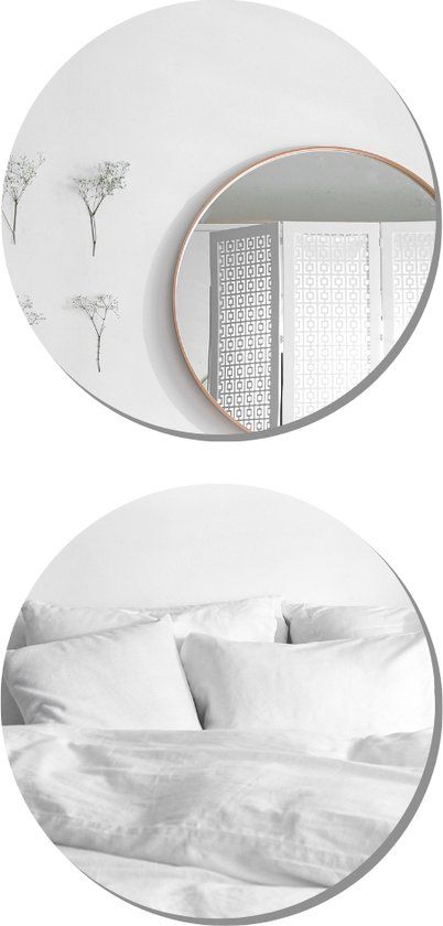 MISOU Orange85 Zelfklevende Spiegel - Rond - Set van 2 - 40x40cm - Zilver