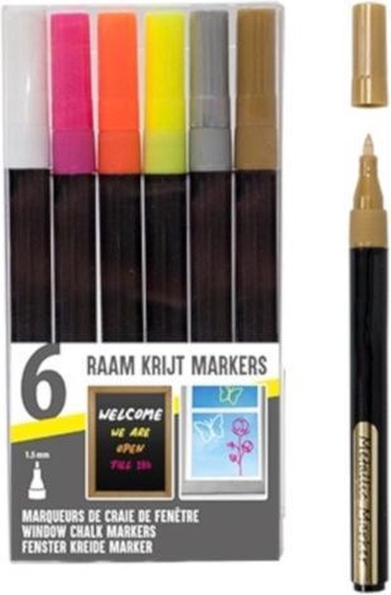 SOHO Raam Krijtmarkers Gekleurd Junior 1,5 Mm 6 Stuks