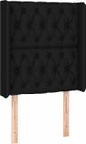 vidaXL Hoofdbord met randen 83x16x118/128 cm stof zwart