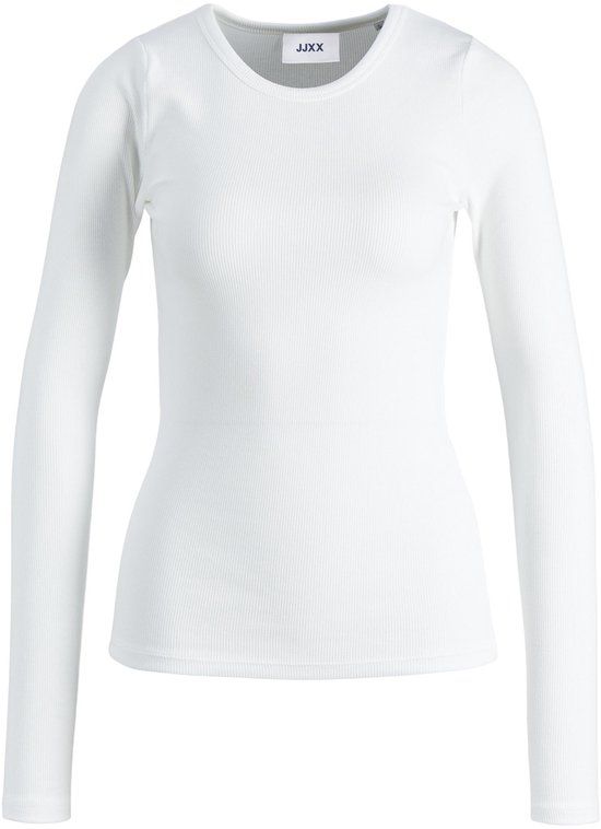 JJXX JXFREYA Longsleeved T-shirt Vrouwen XL Katoen Effen Ronde hals Lange mouw Kort Wit