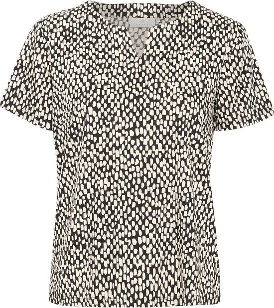 Kaffe Kabella Jersey Blouse - Black/chalk Graphic Dot - Women's Size S