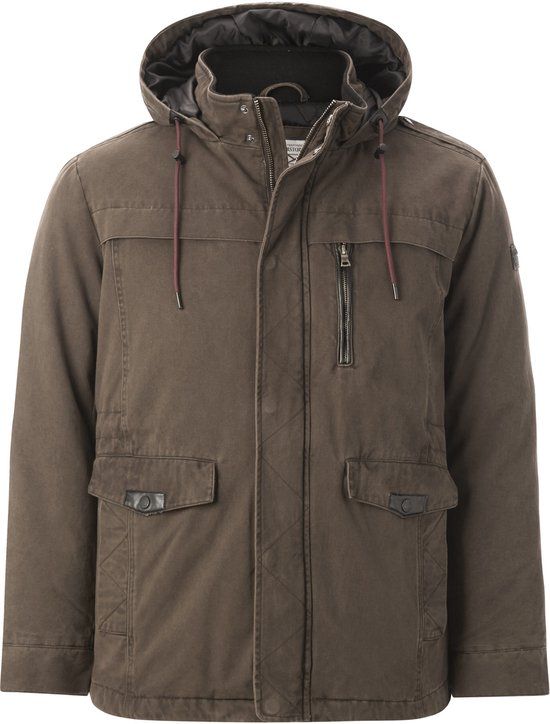 Jan Vanderstorm heren Outdoorjack - 56 - bruin - Plus Size