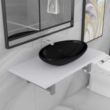 Maison Exclusive - Ensemble de meubles de salle de bains 2 pièces, céramique blanche
