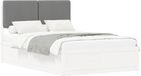 vidaXL Bedframe met gevoerd hoofdeinde, lichtgrijs, 120 x 190 cm