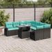 Maison Exclusive Ensemble de jardin exclusif - Canapé d'extérieur composé de 9 pièces avec coussins, en résine tressée noire, avec structure en acacia