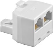 Merkloos ISDN T-adapter - ISDN splitter - Netwerk uitbreiden - 1-op-2 splitter - 20x20x20 mm - Wit