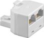 Merkloos ISDN T-adapter - ISDN splitter - Netwerk uitbreiden - 1-op-2 splitter - 20x20x20 mm - Wit
