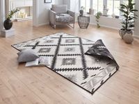 Northrugs Malibu Vloerkleed Ruiten Zwart/Crème 80x150 cm