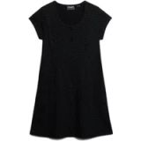 Superdry knopdoor mini-jurk korte mouw van biologisch katoen – black dot