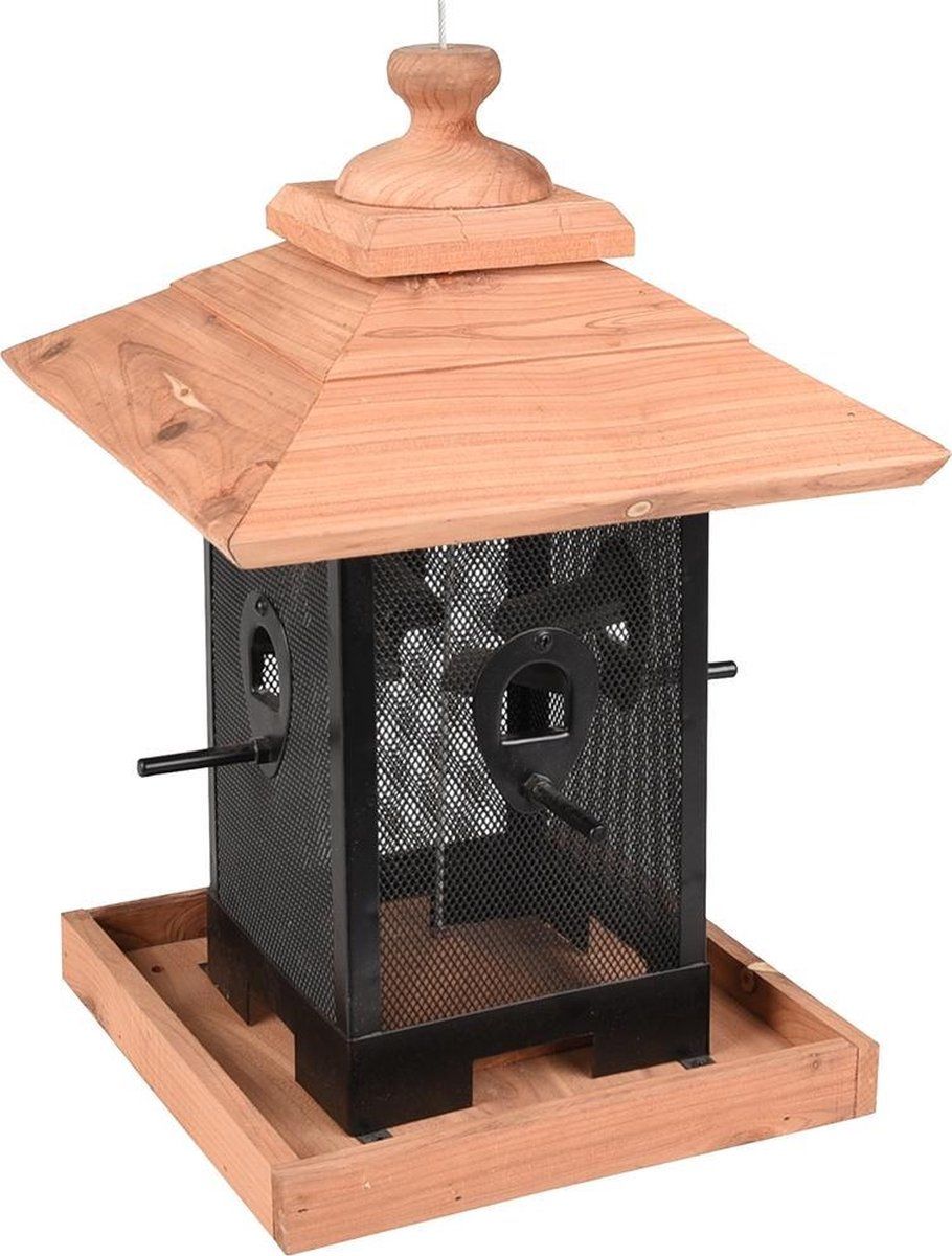 FLAMINGO Voedersilo Leya Hout Noten - 22 x 22 x 32 cm