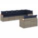 vidaXL Ensemble de banc de jardin 8 pièces avec coussins, polyrotin gris