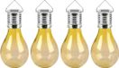 Sunnydays Solar sfeer hanglamp - 8x - tuin - lampenbol - geel - kunststof - 15 cm - ophang haakje