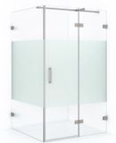 Maxaro Douchecabine Diamond 120x110cm 8mm Helder Veiligheidsglas met Matte Strook Chroom