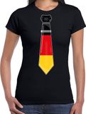 Bellatio Decorations Verkleed shirt voor dames - stropdas Duitsland - zwart - supporter - themafeest L