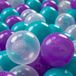 KiddyMoon 700 x 7 cm, ballenbad speelballen, made in EU, turquoise, paars, clear