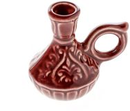 Danilovo Kandelaar, Keramische Kandelaar voor Dunne Kaarsen, Orthodoxe Kaarshouder, Ideaal voor Kaarsen tot Ø 1,1 cm (Bordeauxrood)