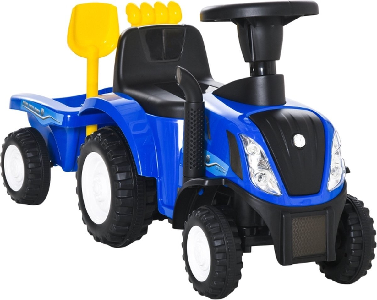 Zenzee Tractor - Loopwagen - Loopauto - Met aanhanger - Buitenspeelgoed - 91 cm x 29 cm x 44 cm
