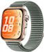By Qubix - Nylon ribbelbandje - Grijs-groen - Geschikt voor Huawei Watch Fit 5 / 4 / 3