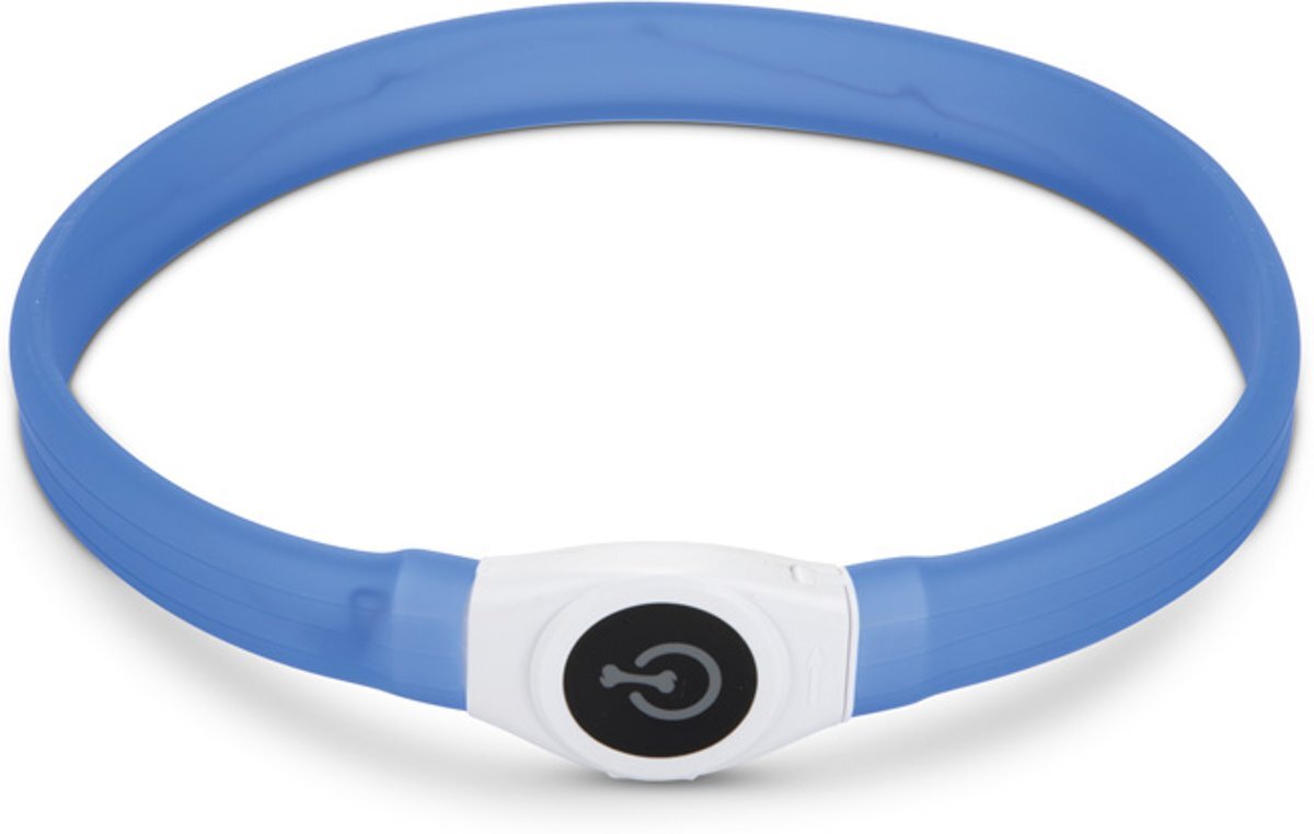 Beeztees Safety Gear Glowy Hondenhalsband USB Blauw 65 x 2 5 cm