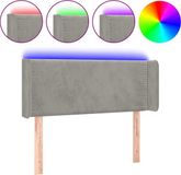 vidaXL Hoofdbord LED - 83x16x78/88 cm - Fluweel - Lichtgrijs